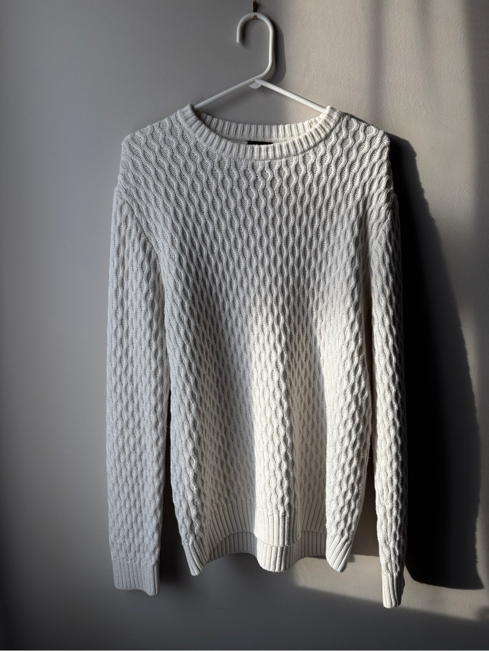 H&M Cream Cable Knit Crewneck Sweater